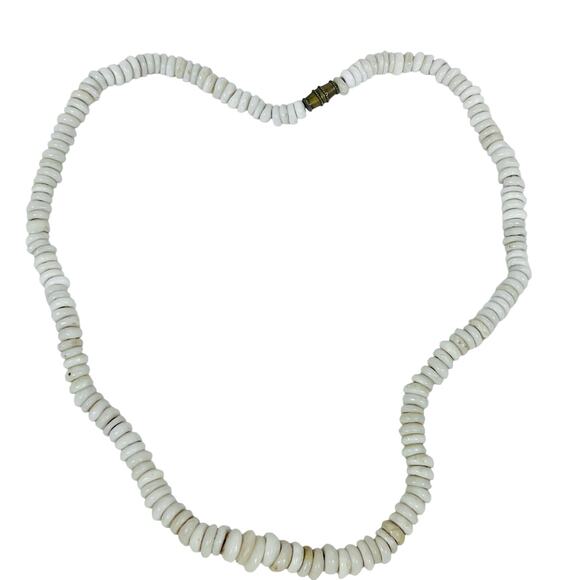 Vintage Genuine Bone Beaded Beach Handmade Necklace Jewelry 8" - Picture 1 of 5